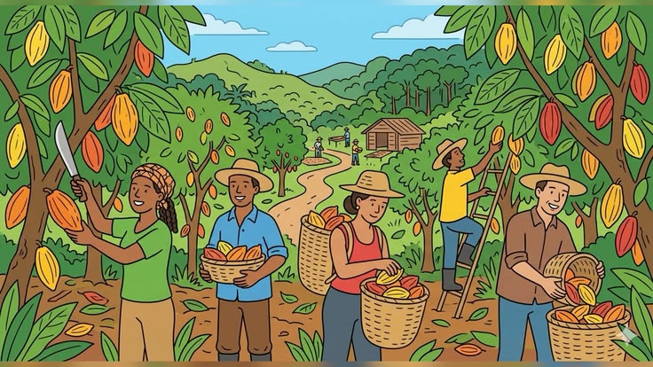 Malnad growers harvesting cacao pods